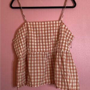 Gingham Checkered Spaghetti Strap Top
